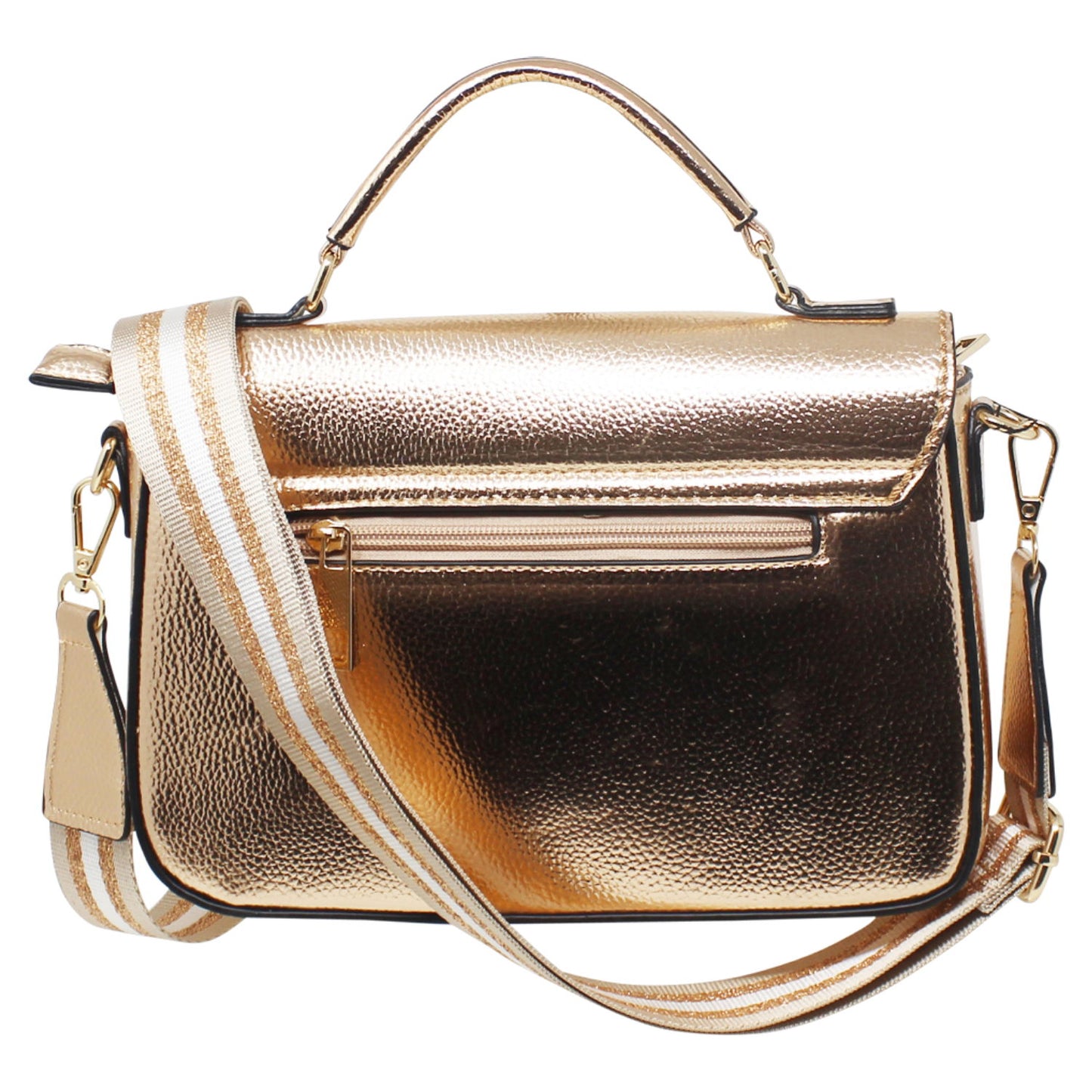 Metallic crossbody bag with changeable strap - in seven colours