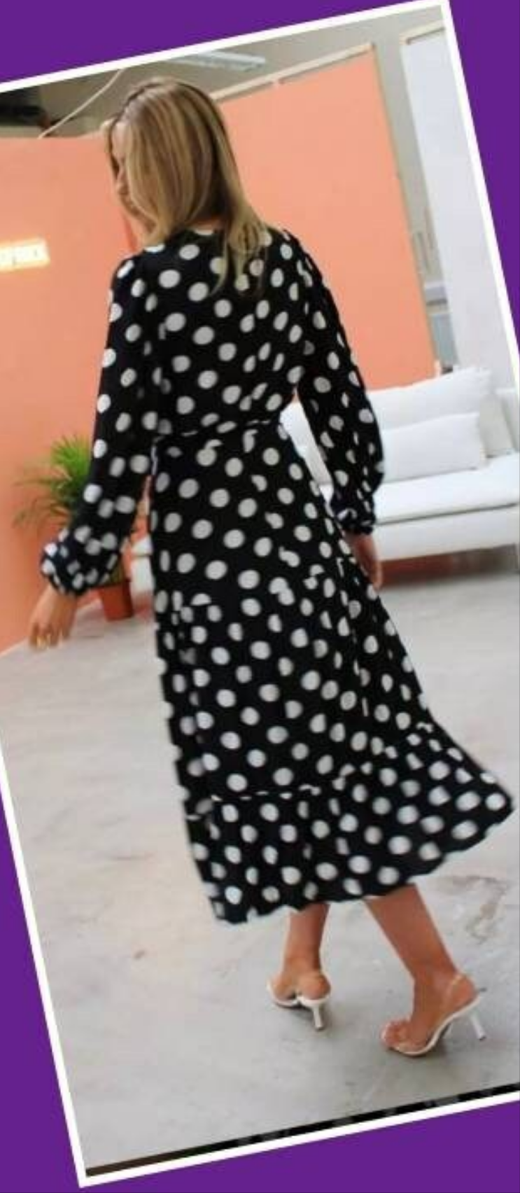 Black & white spot dress