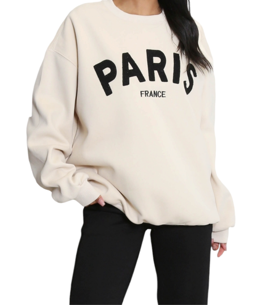 Paris fleece lined sweater - in four colours