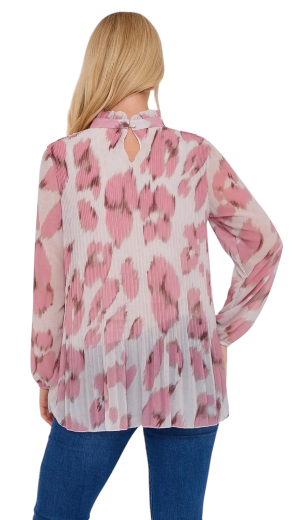 Leopard printed blouse in pink and brown