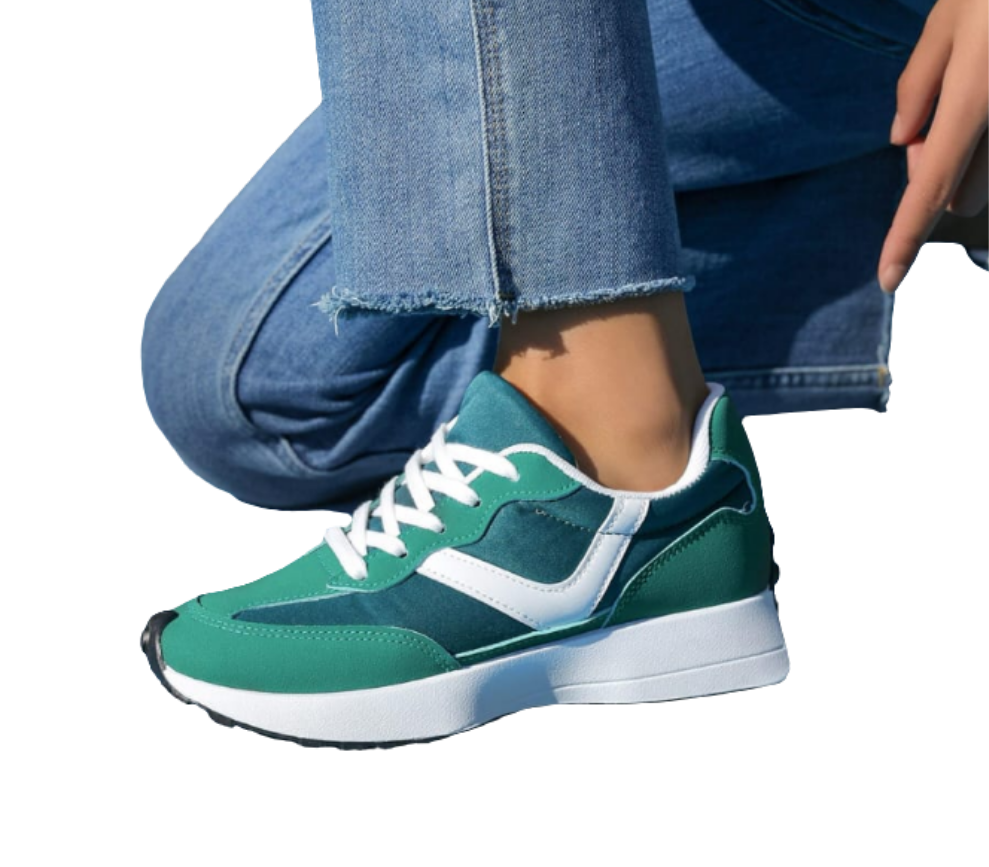 V trainer in orange and green