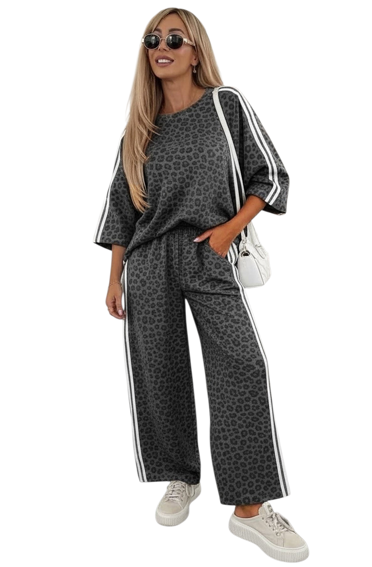 Leopard lovers Lounge set in charcoal and stone