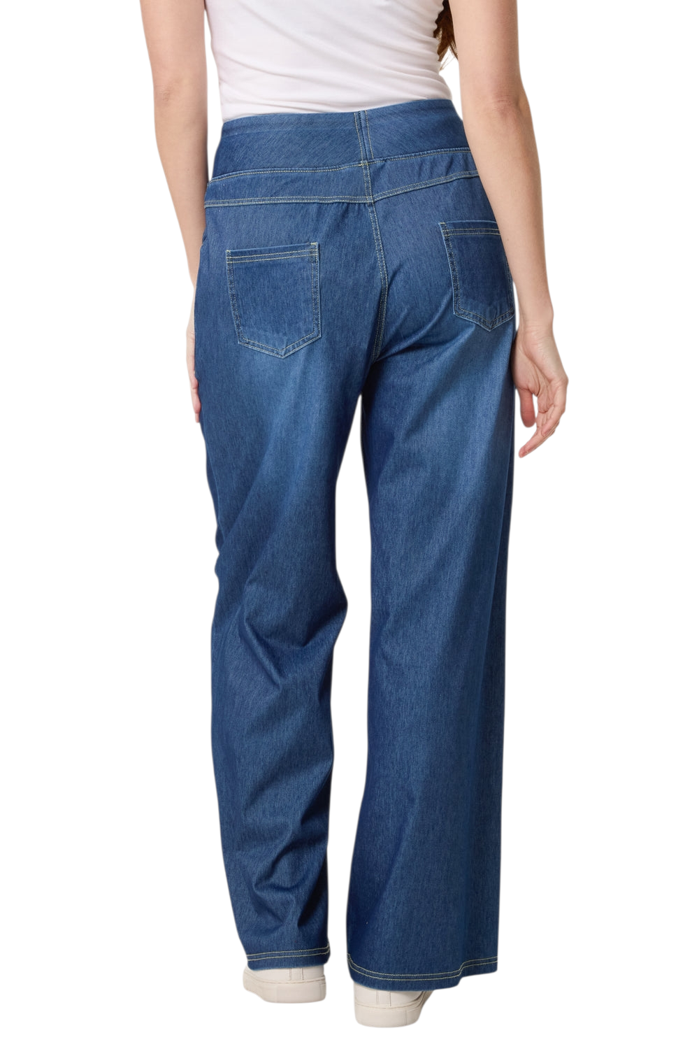Wide waistband wideleg jeans