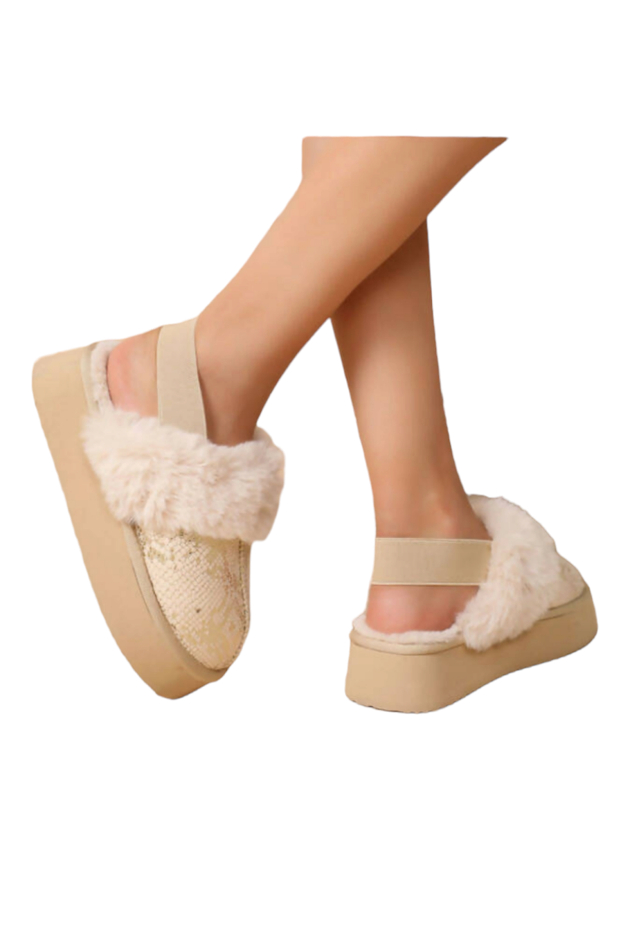 Sparkle slippers - beige