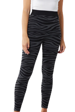 Zebra print fleece lined leggings