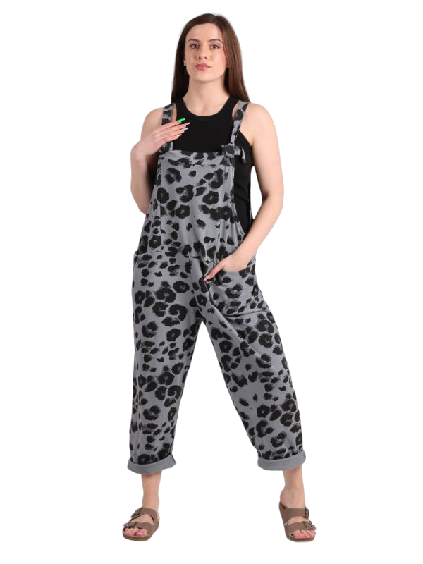 Curve Jules Dungarees in leopard print - various colours