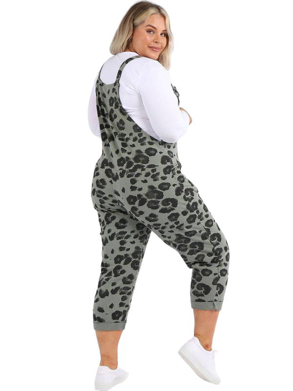 Curve Jules Dungarees in leopard print - various colours