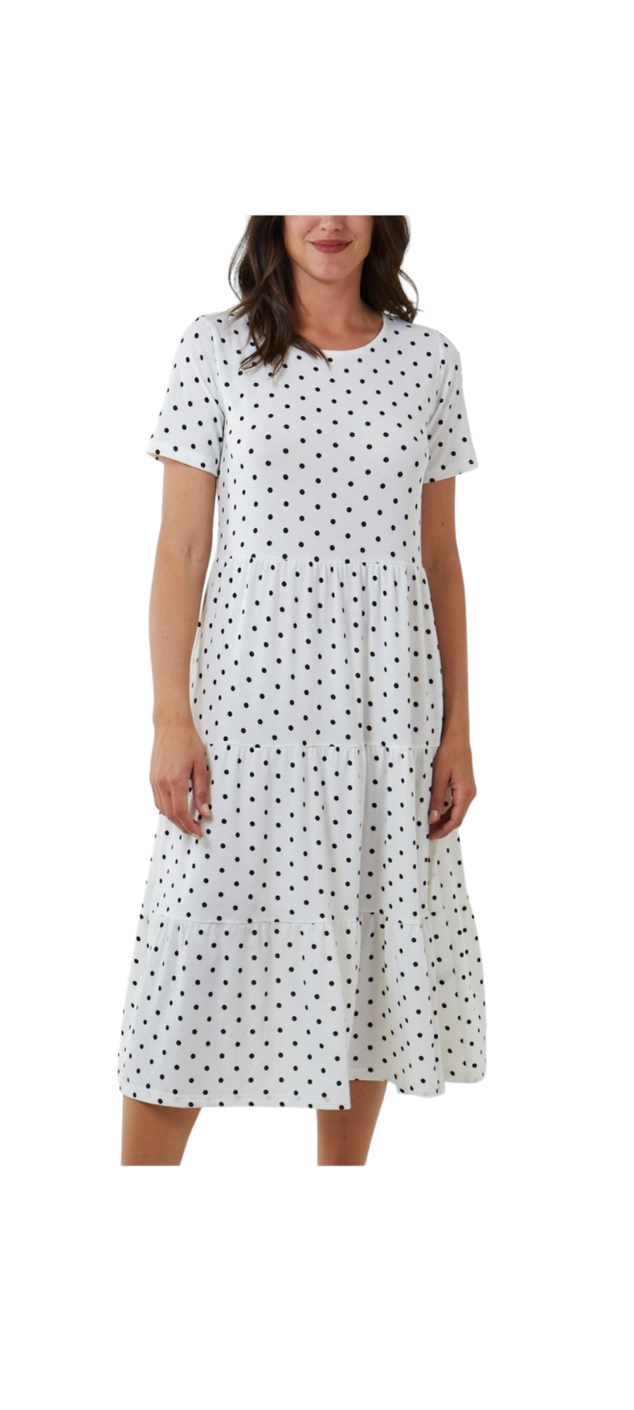 Tiered spotty dress - in five colours