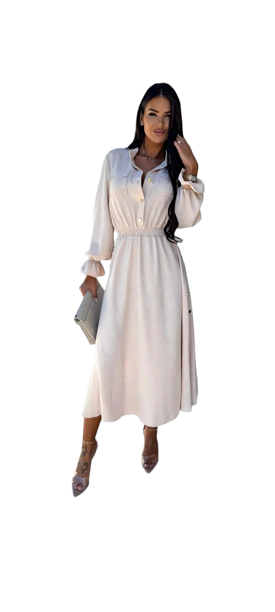 Maxi dress with side splits - in two colours