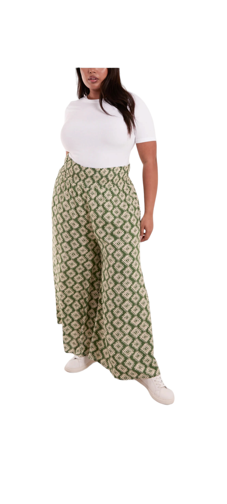 Curve print palazzo pants - in two colours