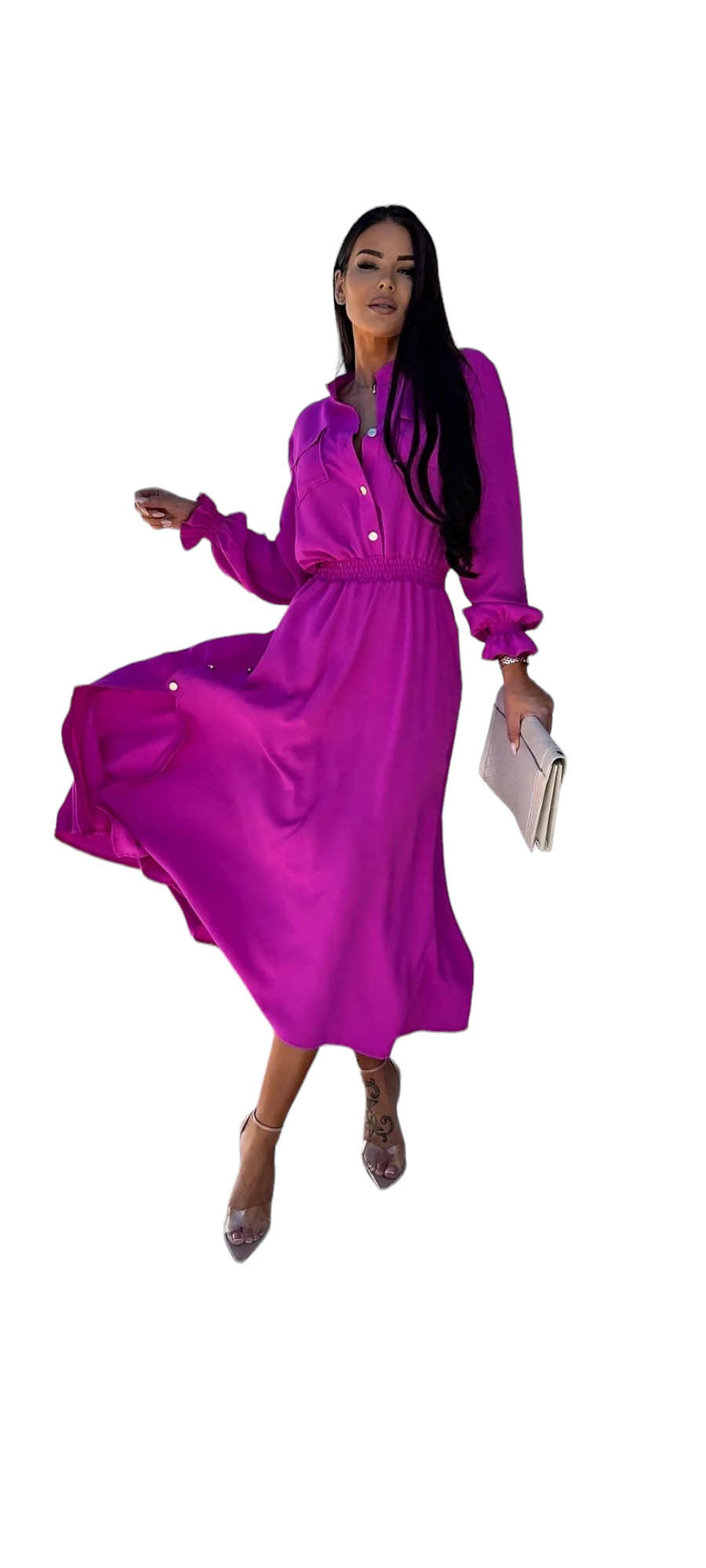 Maxi dress with side splits - in two colours