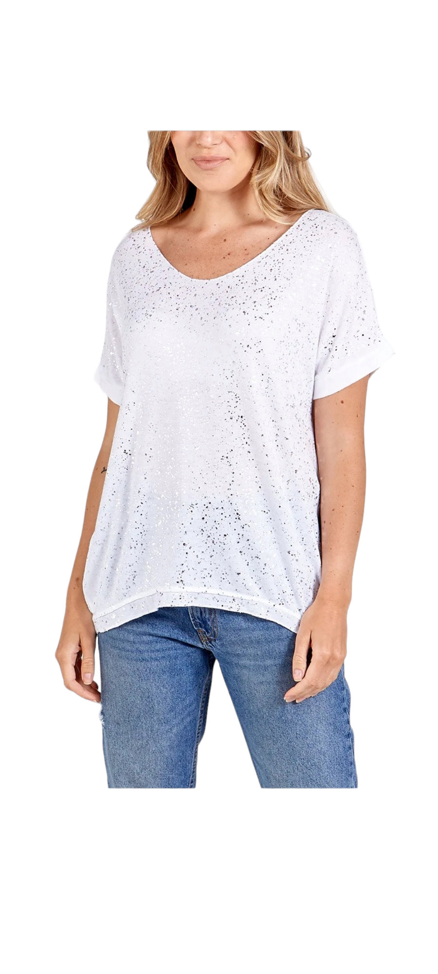 Silver splat tee - in two colours