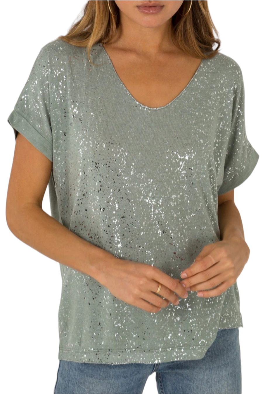 Silver splat tee - in two colours