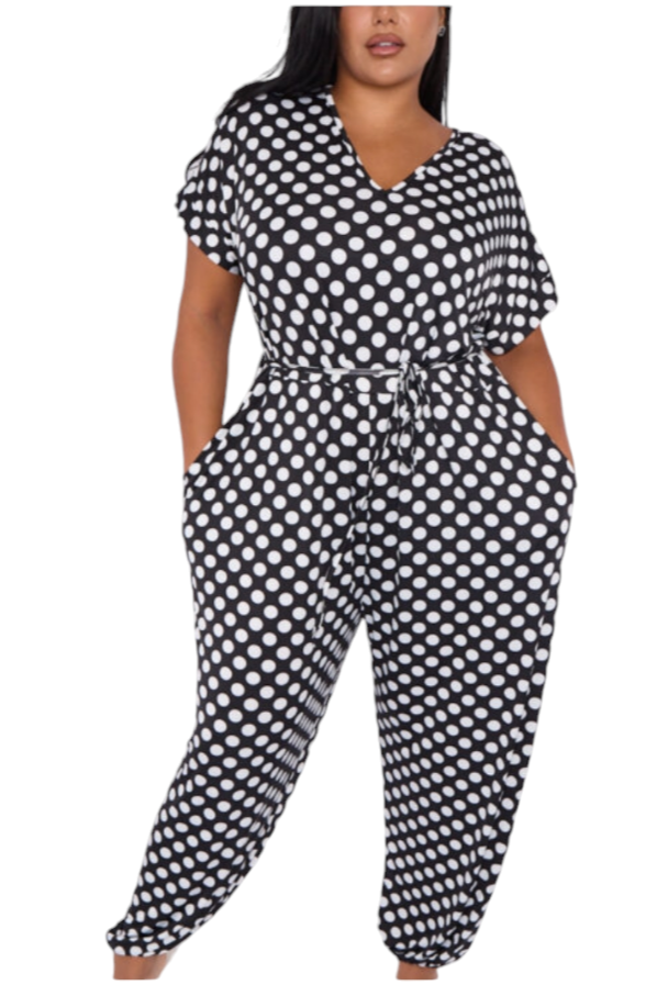 Curve range spotty jumpsuit - in two colours