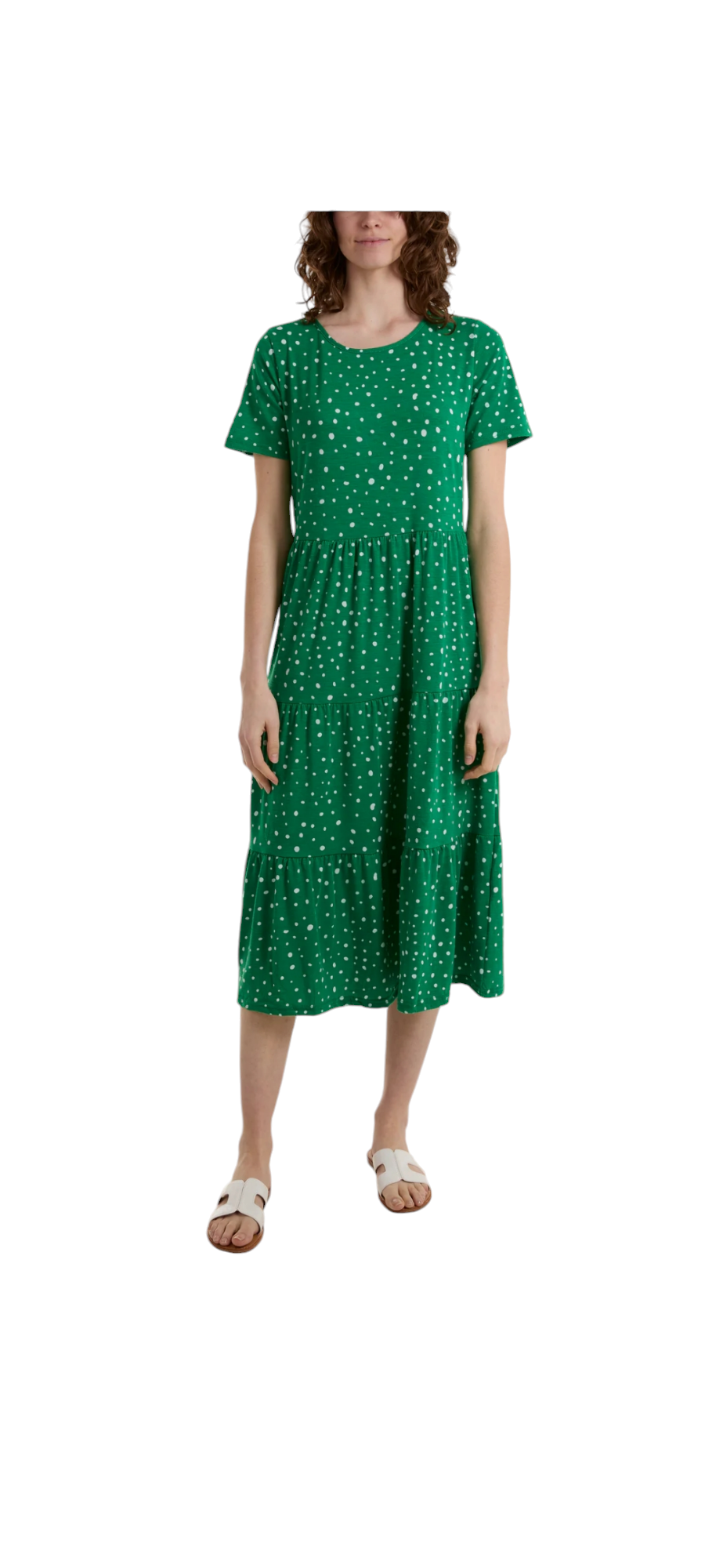Tiered spotty dress - in five colours