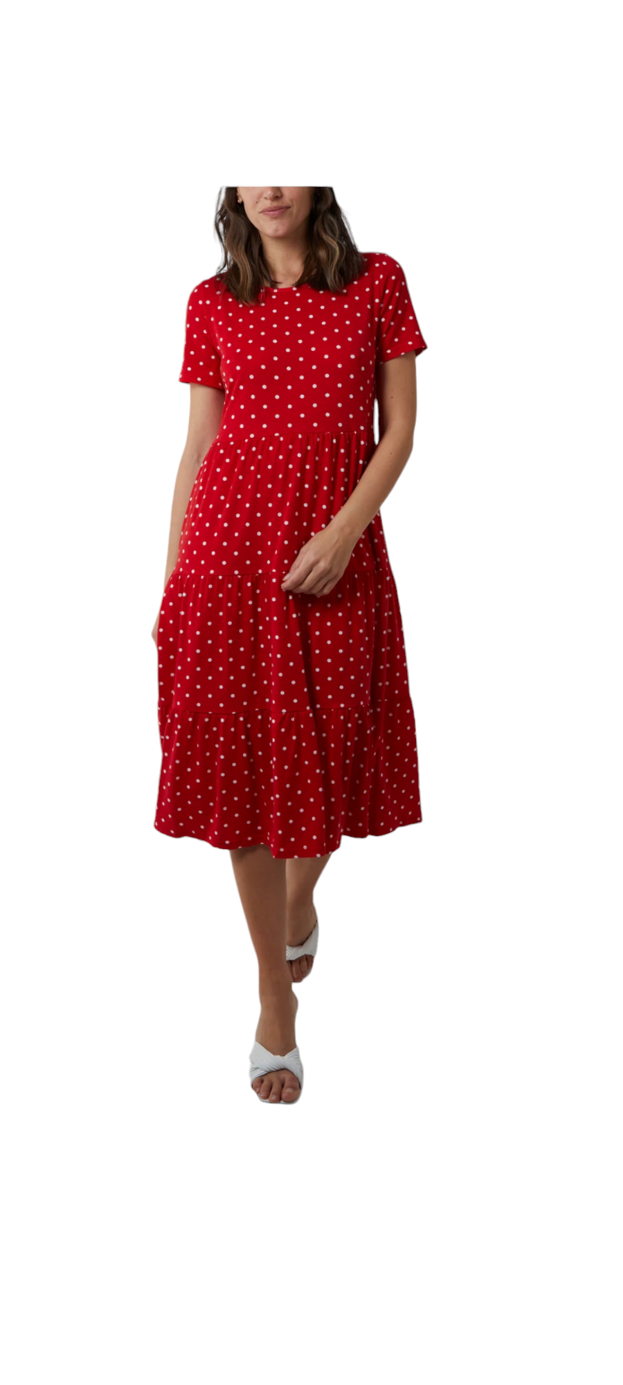 Tiered spotty dress - in five colours