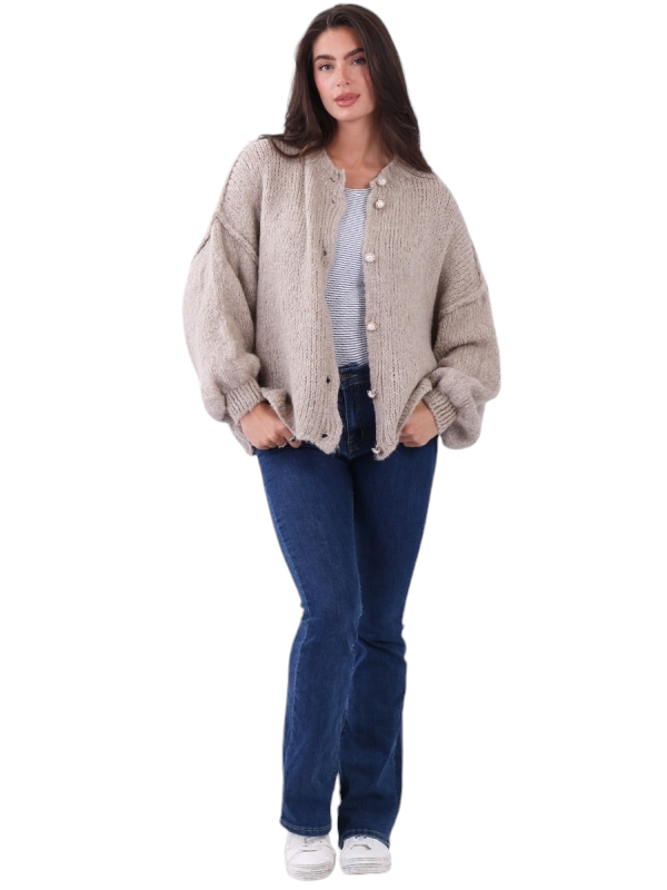 Gold pearl button cardigan in five colours