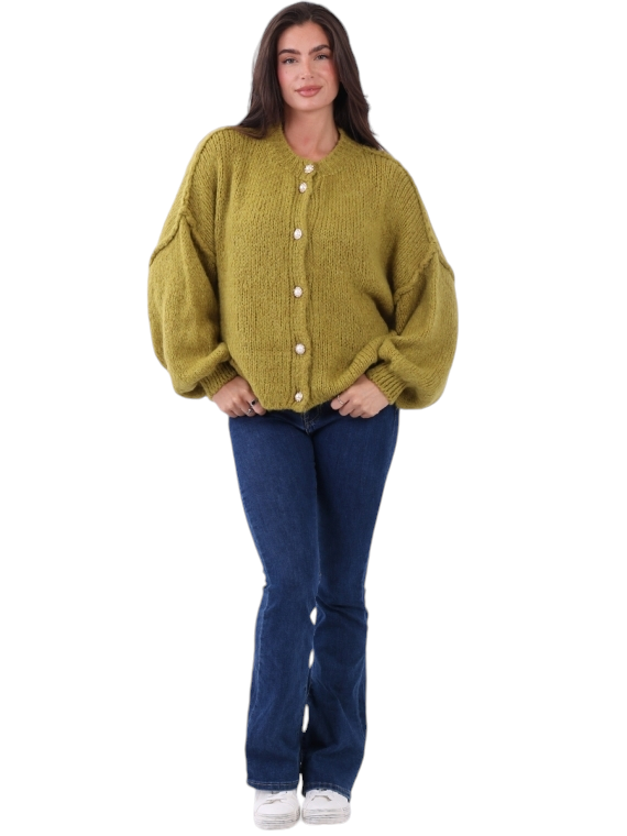 Gold pearl button cardigan in five colours