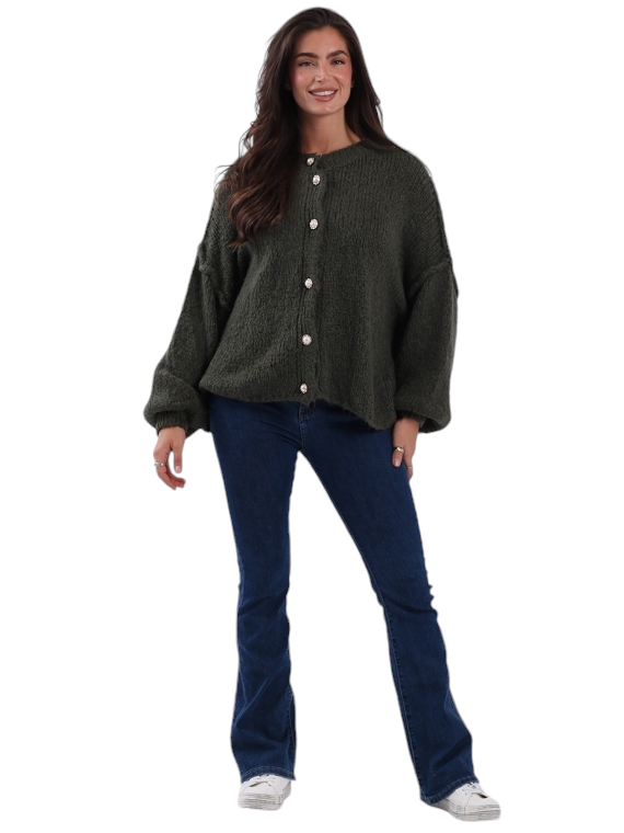 Gold pearl button cardigan in five colours