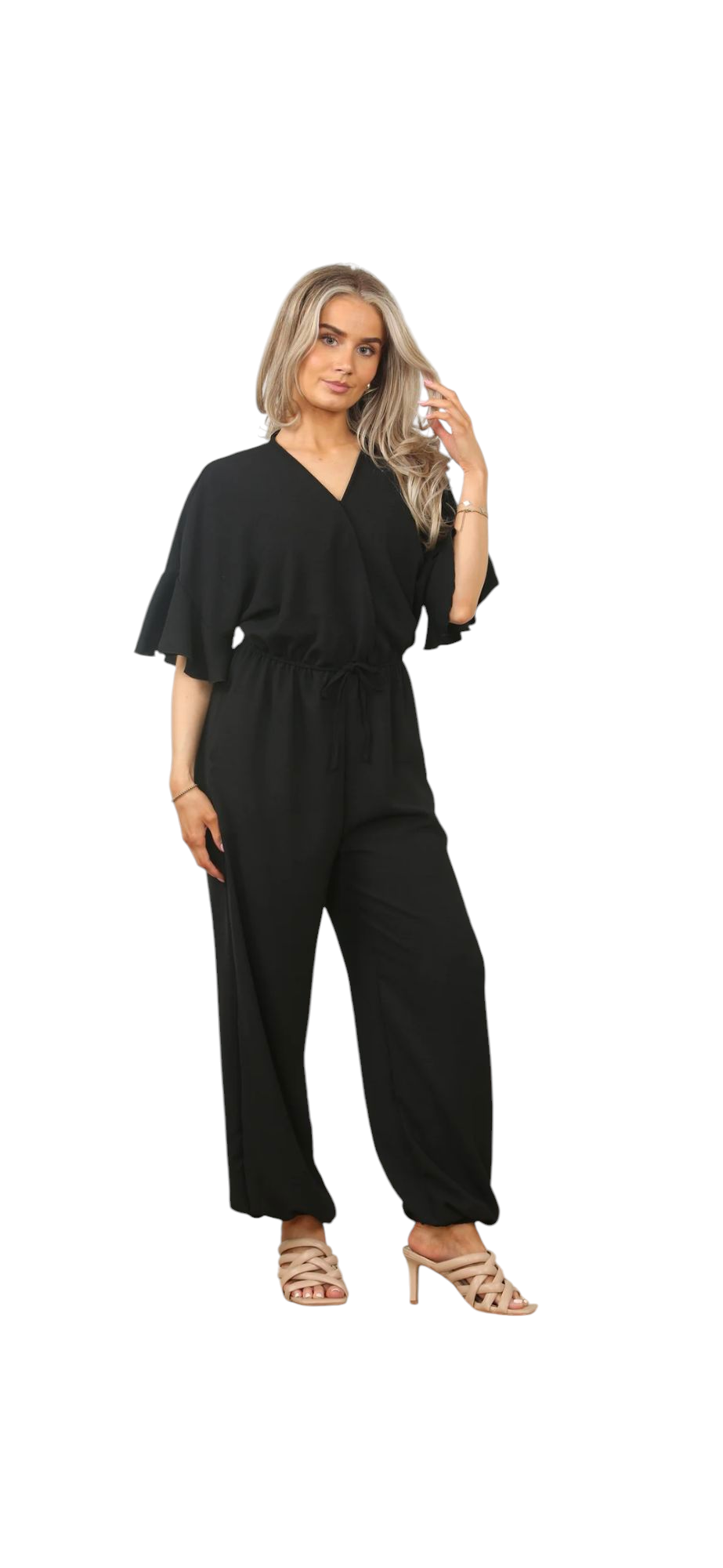 Suzie jumpsuit with frill sleeve in four colours