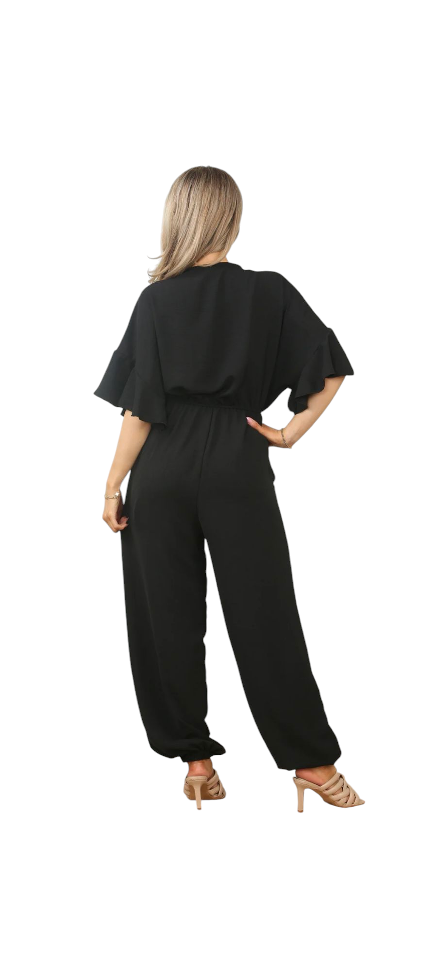 Suzie jumpsuit with frill sleeve in four colours