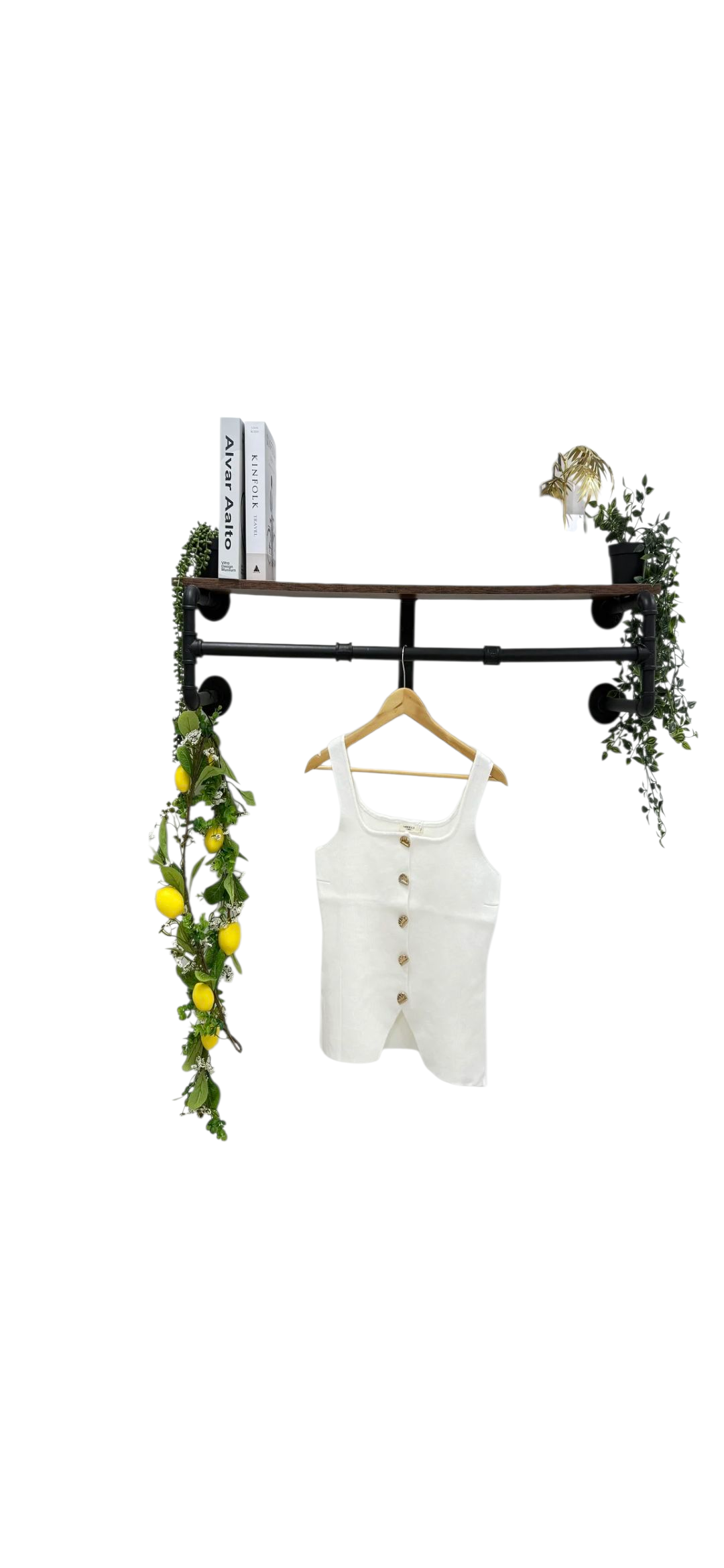 Knitted vest waistcoat with gold buttons in yellow, white and black