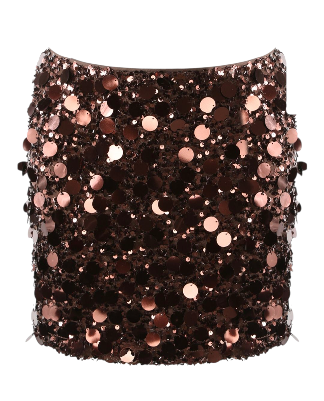Sequin short skirt in chocolate and black