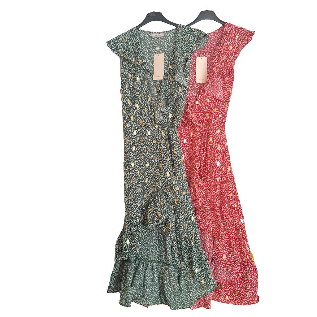Gold spot wrap dress - in two colours