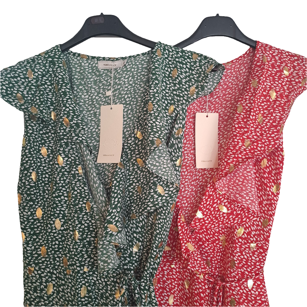 Gold spot wrap dress - in two colours