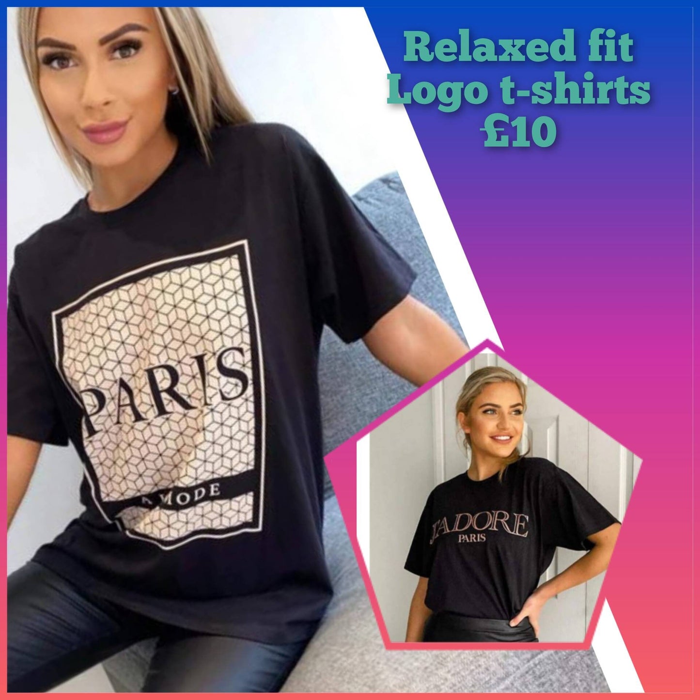 Relaxed fit oversized print t-shirts