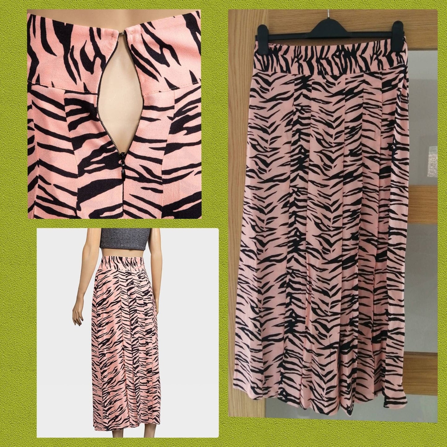 Zebra print peach coloured skirt