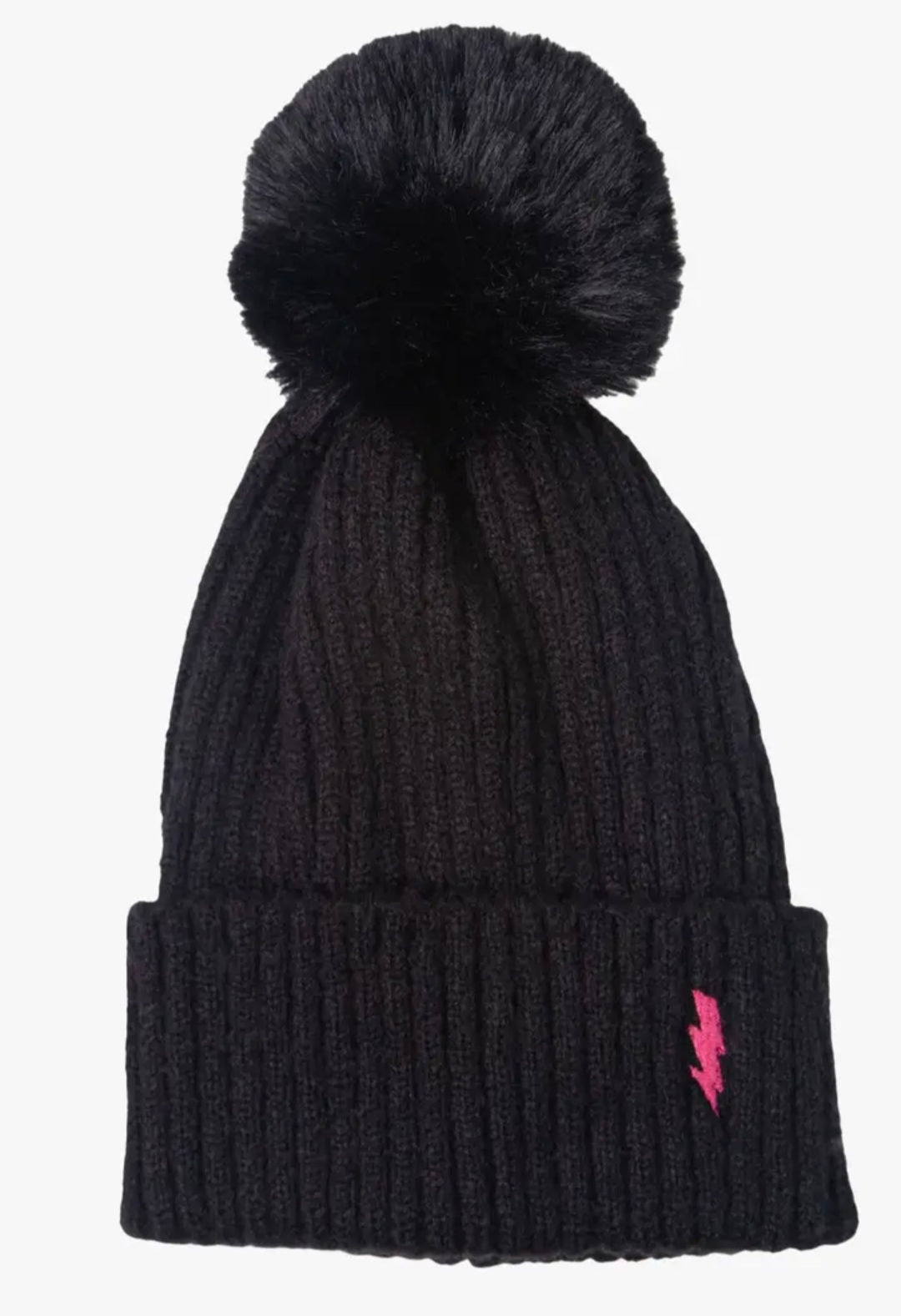 Lightening bolt bobble hat