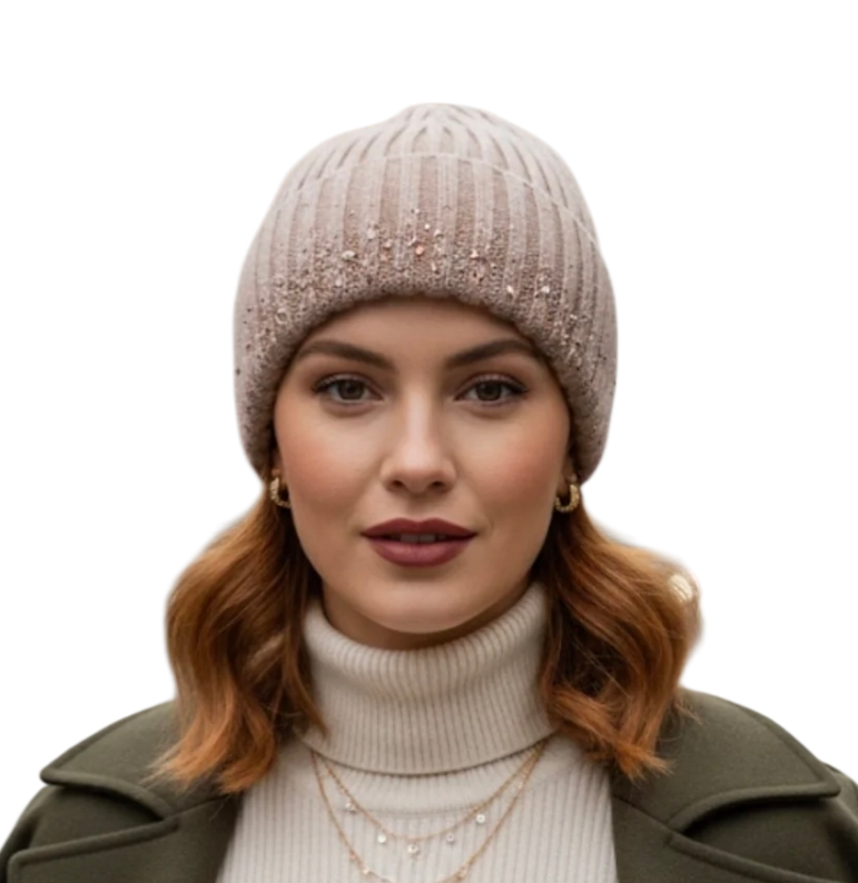 Diamanté jewel winter hat in four colours