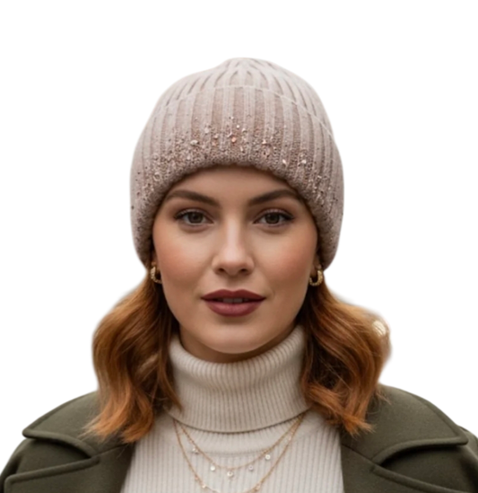 Diamanté jewel winter hat in four colours