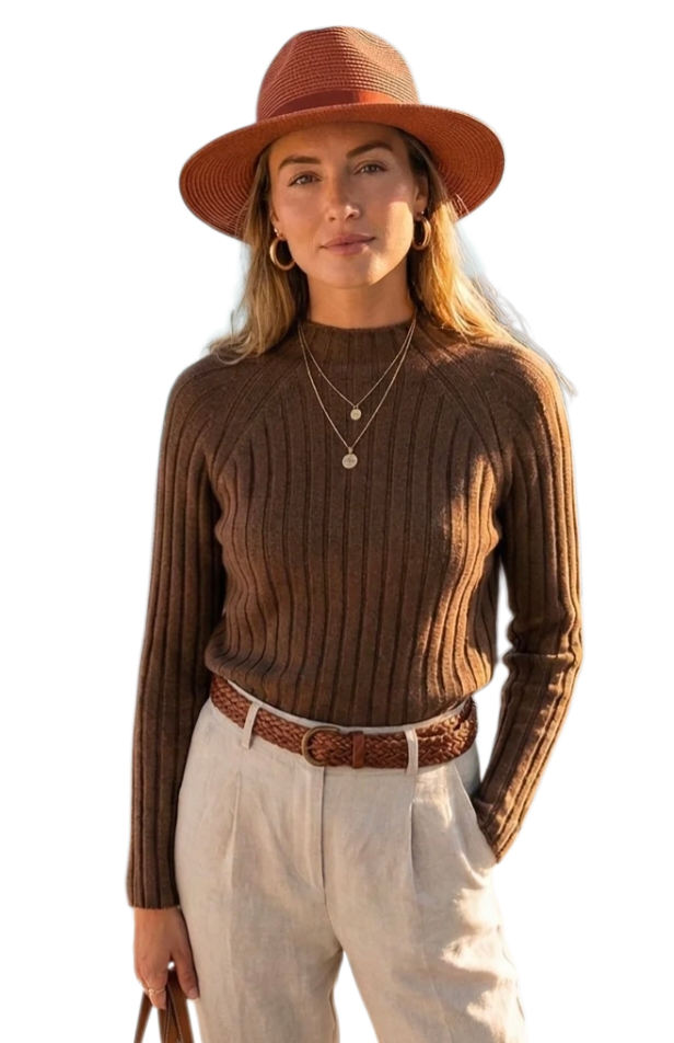 High neck ribbed knit in five colours