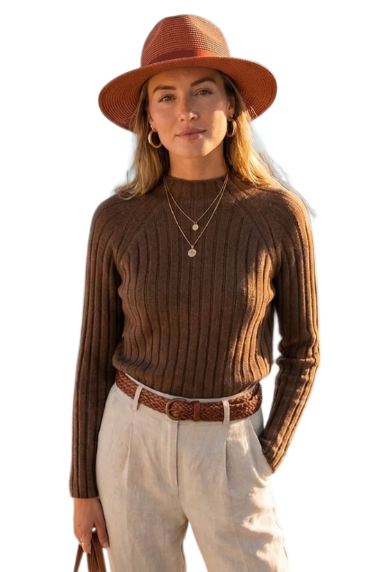 High neck ribbed knit in five colours