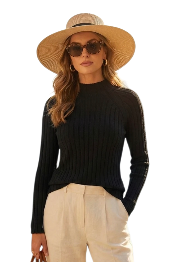 High neck ribbed knit in five colours