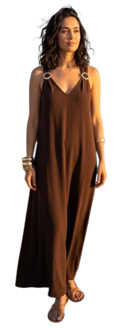 Gold buckle maxi dress in five colours
