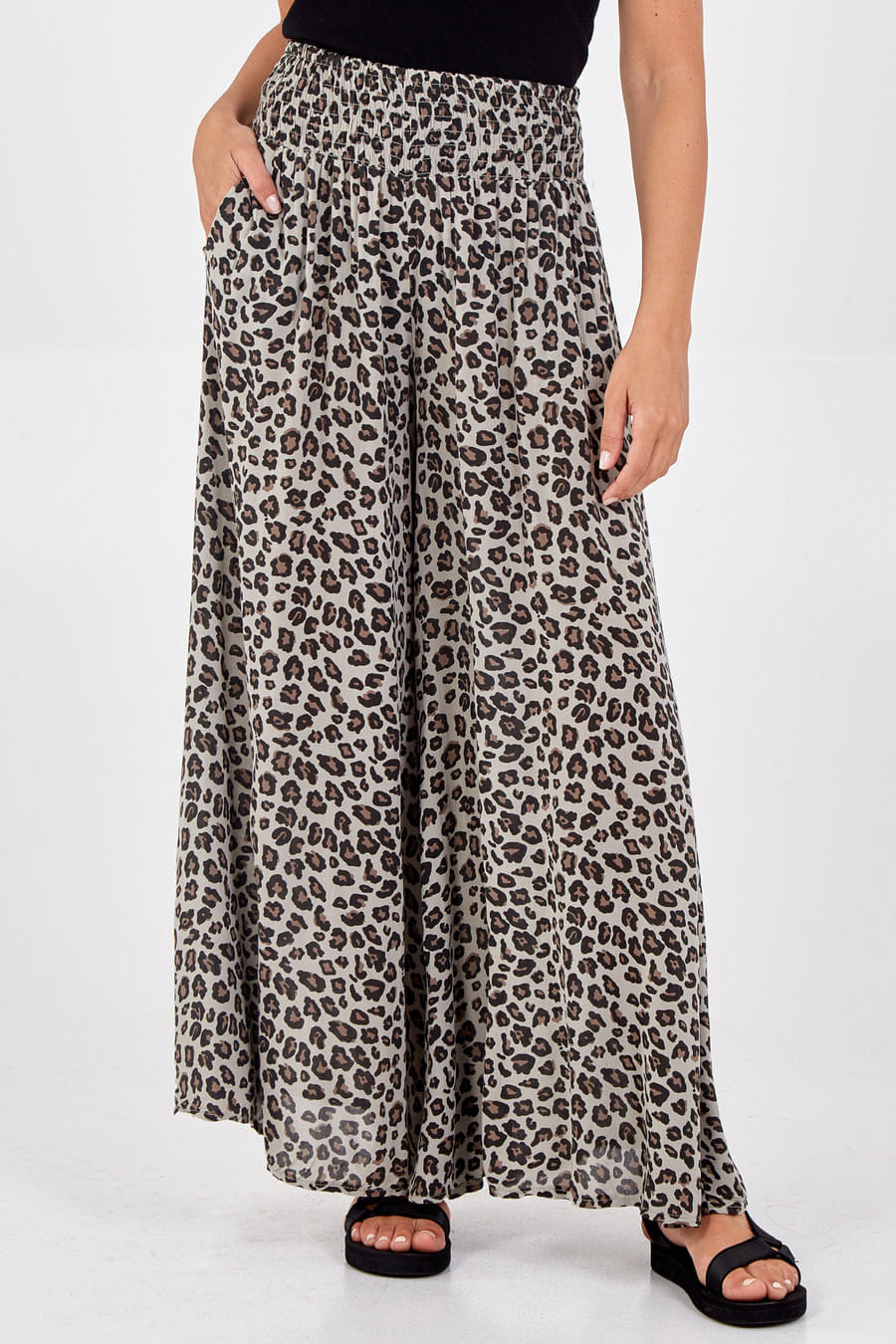 Culotte style leopard print trousers - various colours