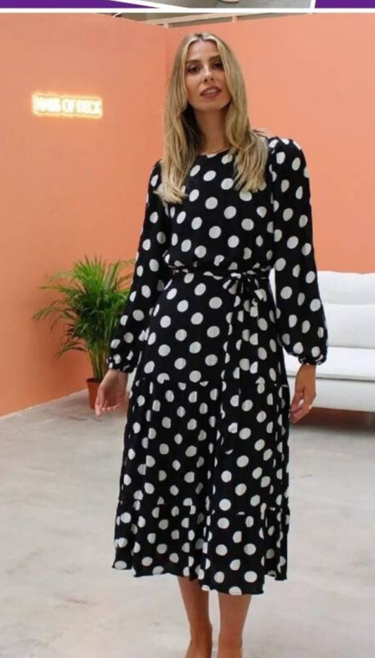 Black & white spot dress