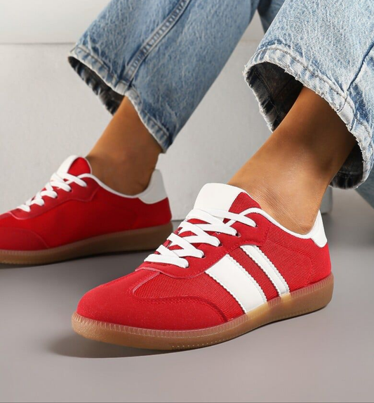 Red and white trainer
