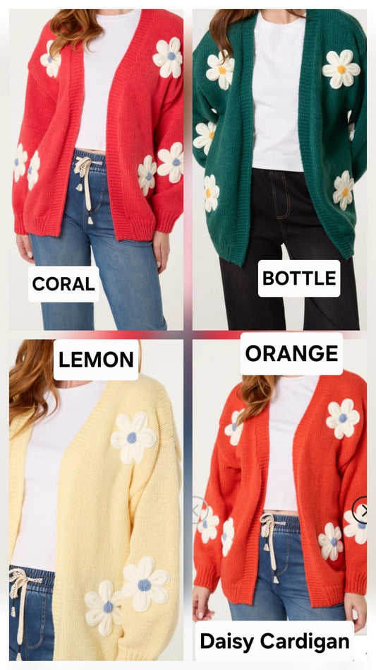 Daisy chunky knit cardi in four colours