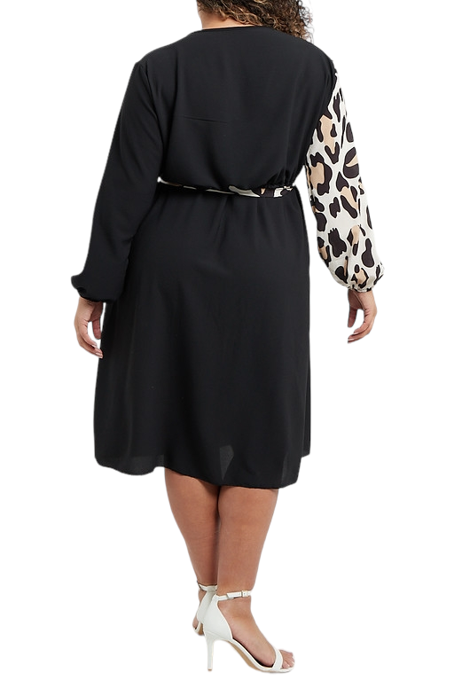 Curve Anita leopard wrap dress