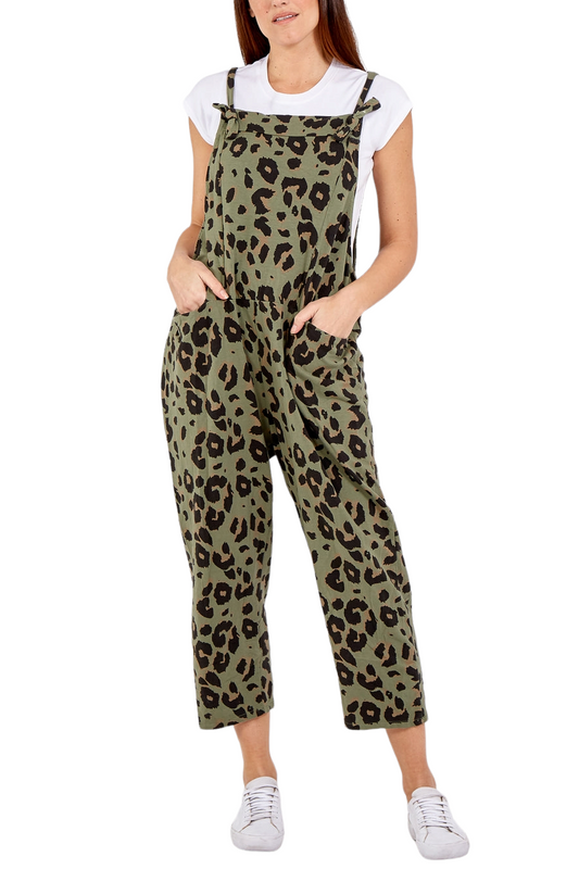 Jules jersey animal print dungarees - various colours