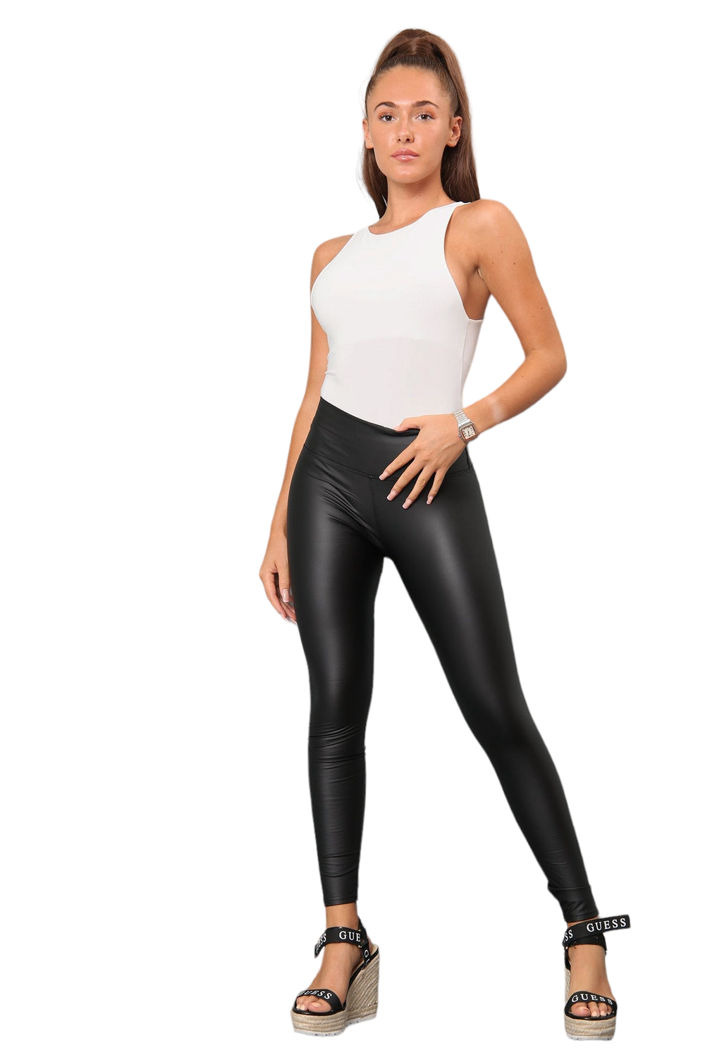 Faux leather leggings