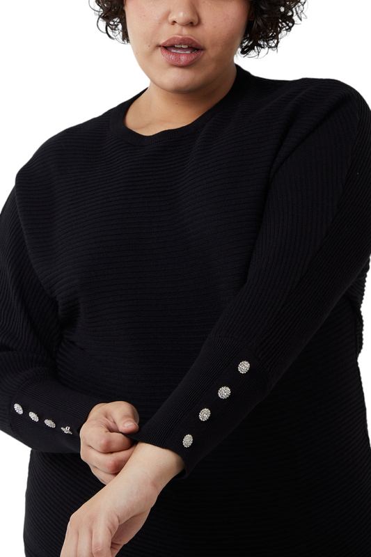 Curve range black ribbed jumper