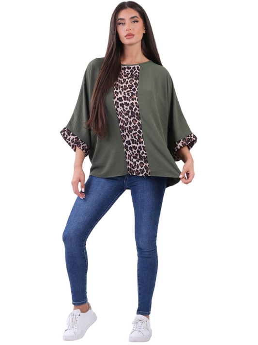 Lola leopard batwing blouse - four colours