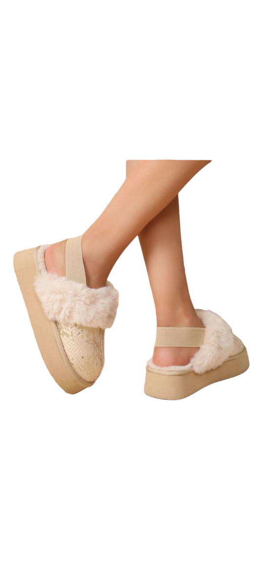 Sparkle slippers - beige