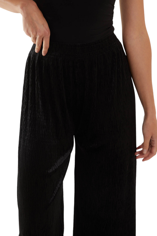 Velour wide leg trousers