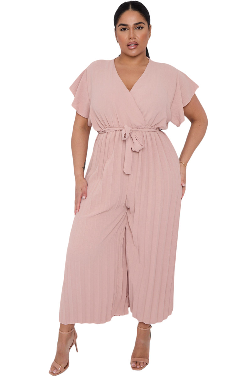 Curve range pleated leg jumpsuit - in three colours